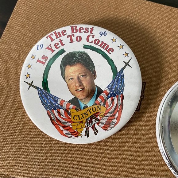 Bill Clinton 1996 Re Election Campaign Button Pin - Picture 1 of 5
